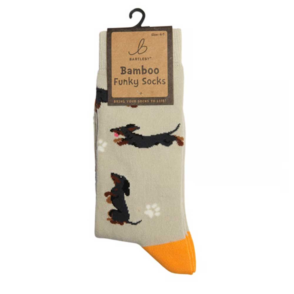 Bartleby Funky Bamboo Socks Sausage Doggies Size 4-7